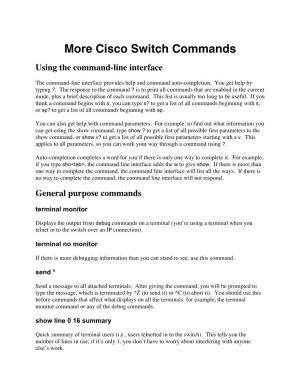 More Cisco Switch Commands Using the Command-Line Interface