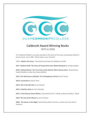 Caldecott Award Winning Books 1975 to 2018