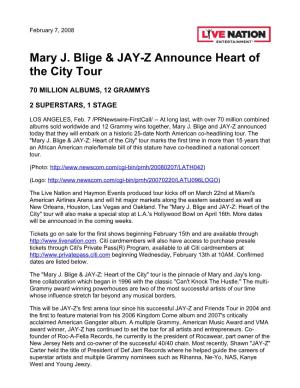 Mary J. Blige & JAY-Z Announce Heart of the City Tour