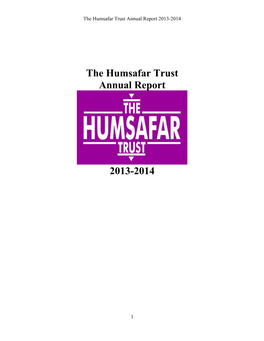 The Humsafar Trust Annual Report 2013-2014