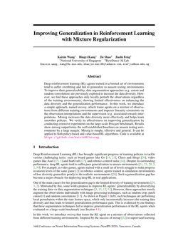 Improving Generalization in Reinforcement Learning with Mixture Regularization