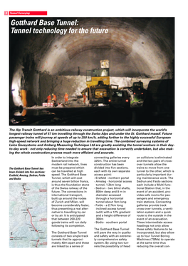 Gotthard Base Tunnel: Tunnel Technology for the Future