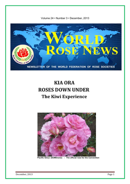 KIA ORA ROSES DOWN UNDER the Kiwi Experience