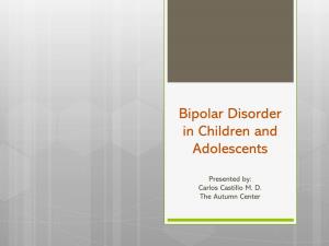 Bipolar Disorder in Children and Adolescents