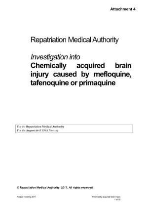 Repatriation Medical Authority Investigation Into Chemically