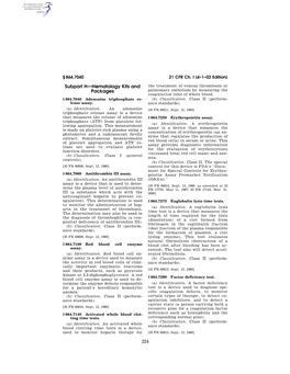 224 Subpart H—Hematology Kits and Packages