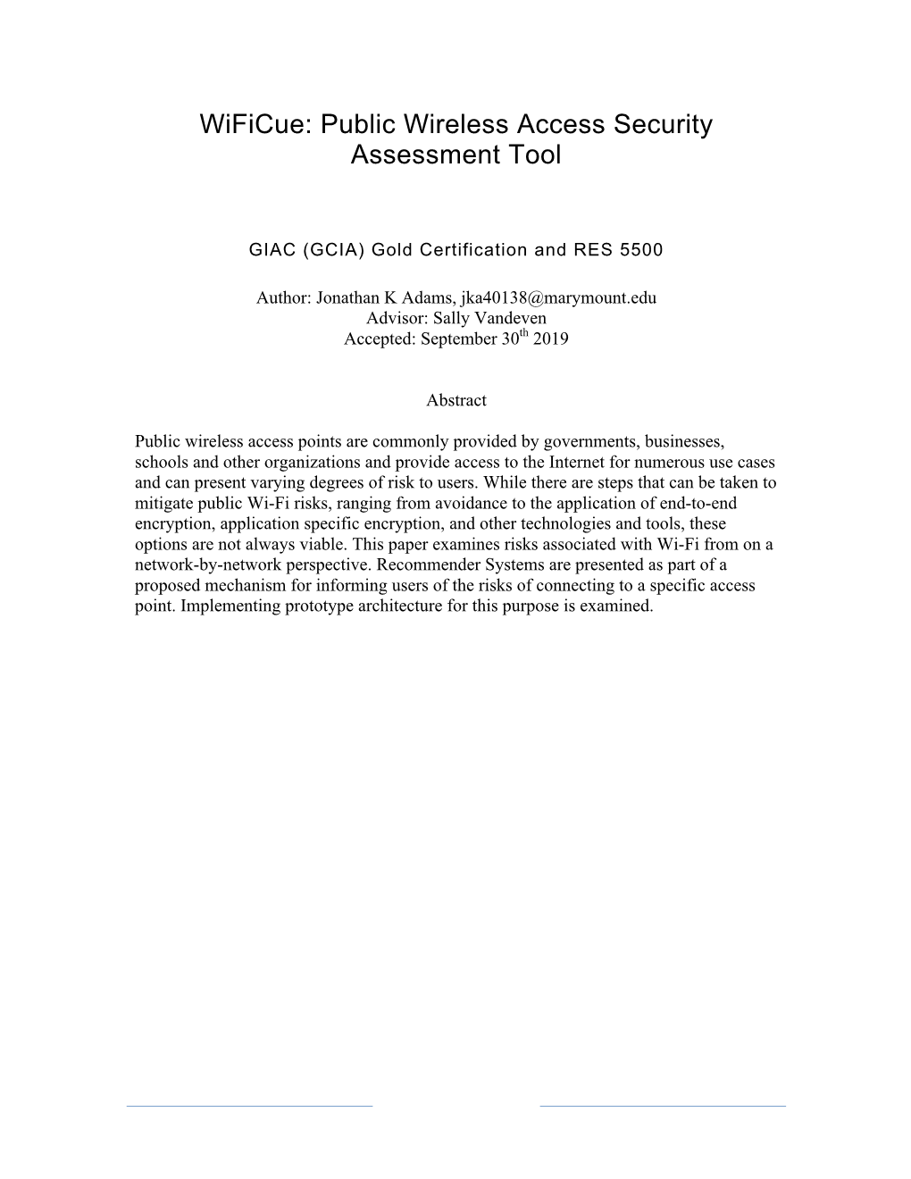 Public Wireless Access Security Assessment Tool
