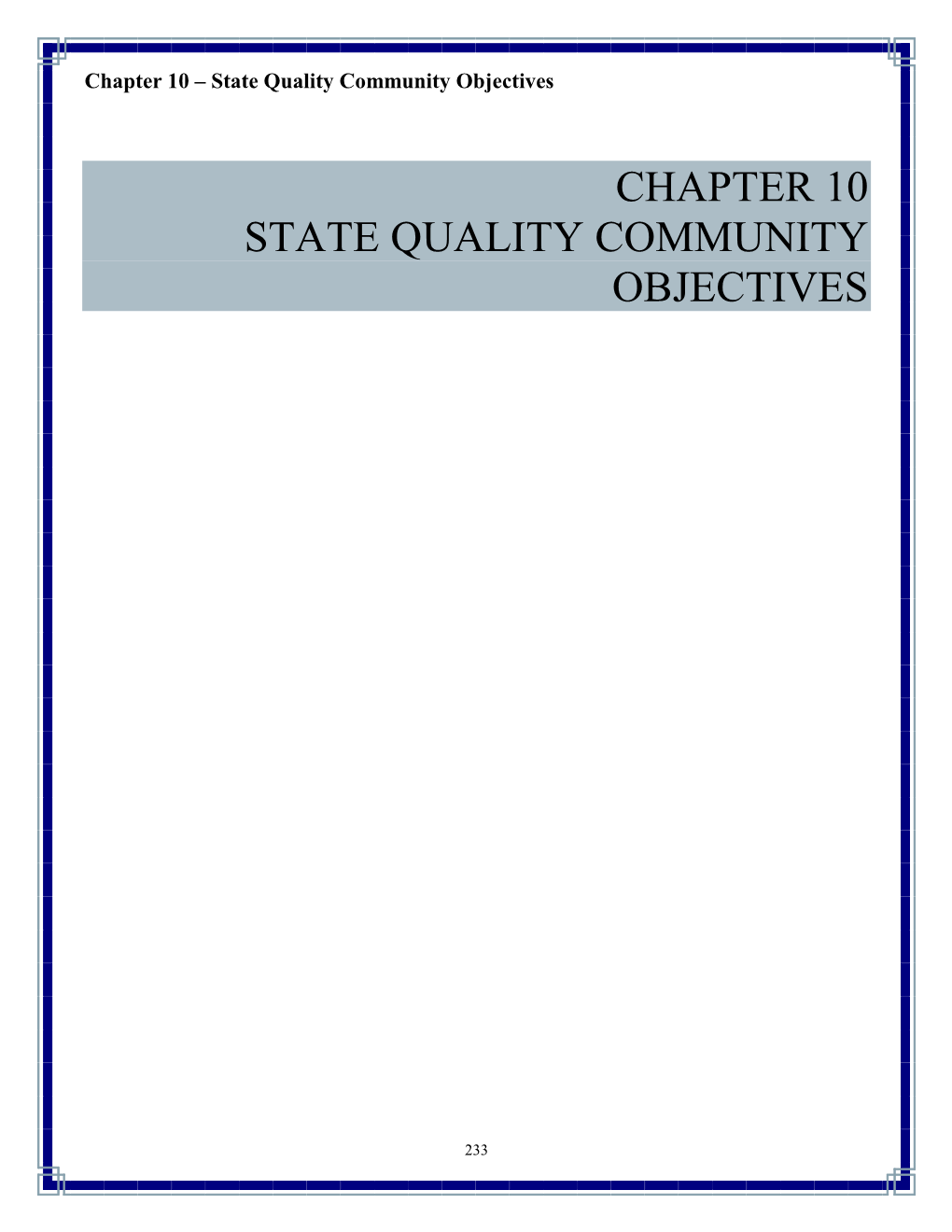 Chapter 10 State Quality Community Objectives