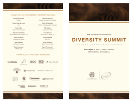 Illinois CPA Society Diversity Summit Agenda