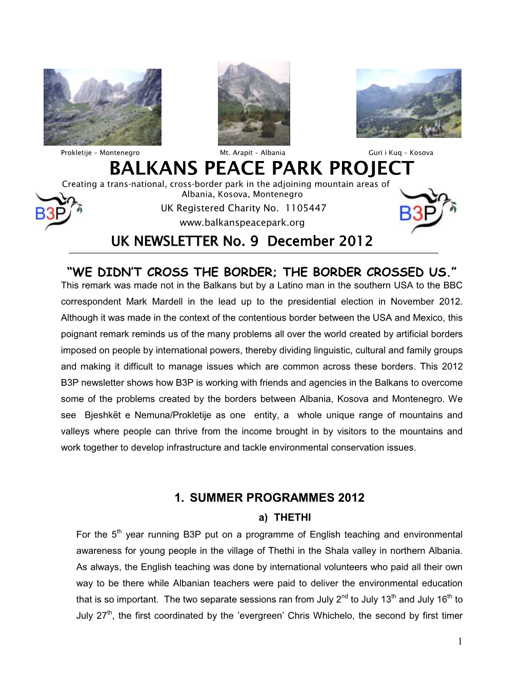 B3P Newsletter 2012