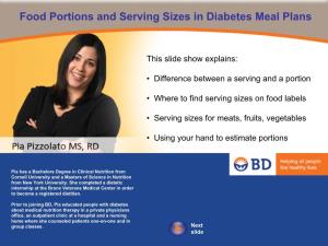 Food Portions and Serving Sizes in Diabetes Meal Plans