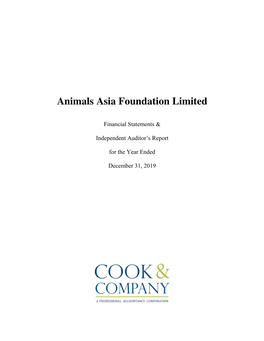 Animals Asia Foundation Limited Financial Statements