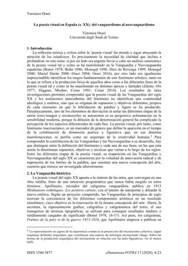 Veronica Orazi ISSN 1540 5877 Ehumanista/IVITRA 17 (2020): 4-23