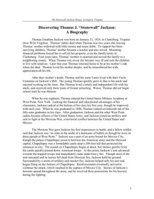 “Stonewall” Jackson: a Biography