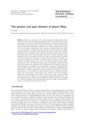The Present and Past Climates of Planet Mars