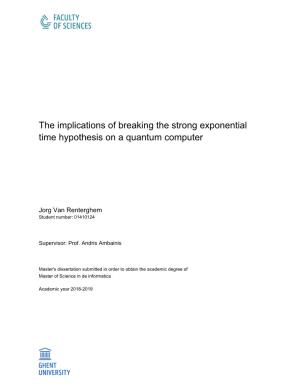 Time Hypothesis on a Quantum Computer the Implications Of