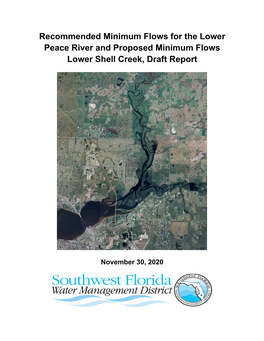Recommended Minimum Flows for the Lower Peace River and Proposed Minimum Flows Lower Shell Creek, Draft Report