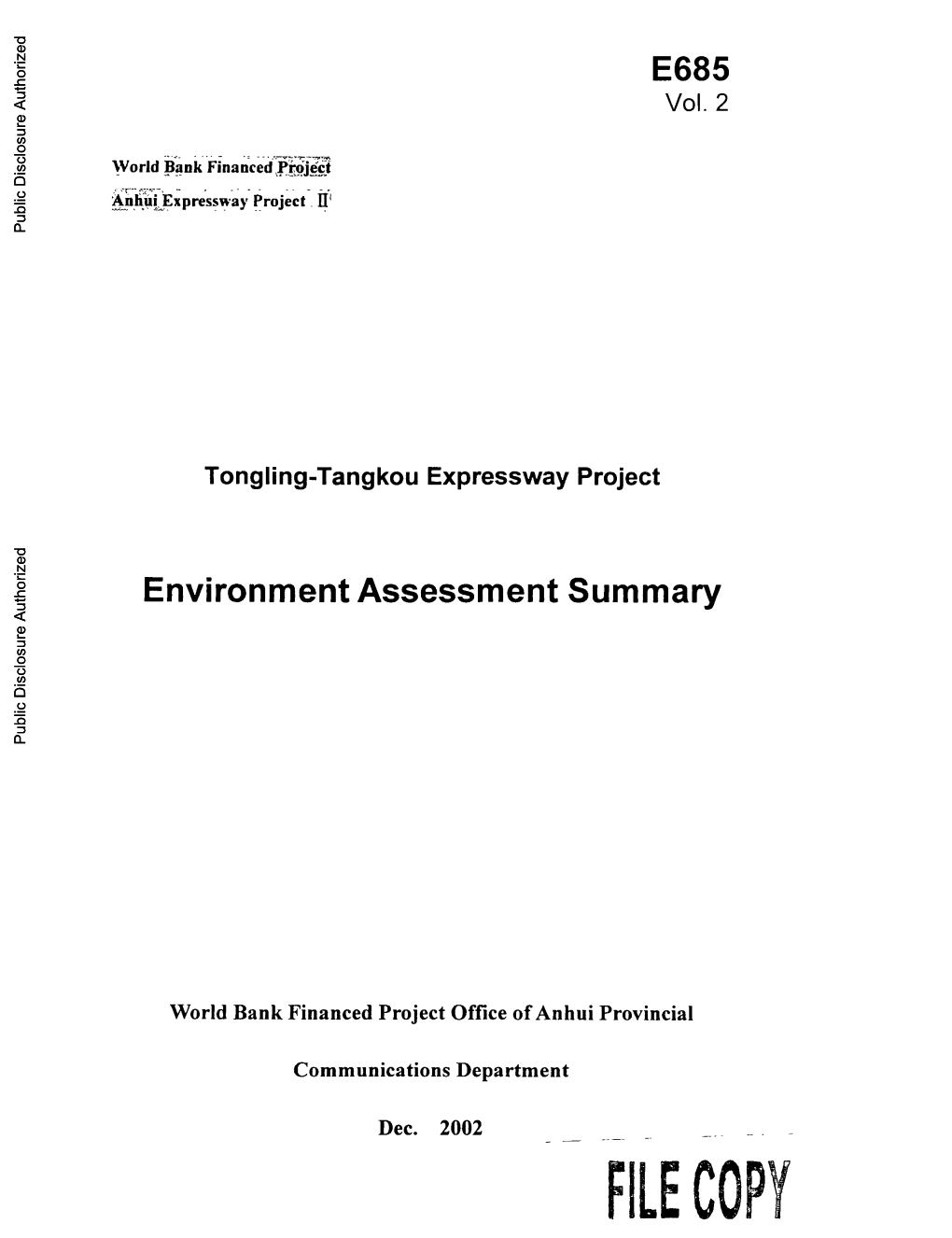 World Bank Document