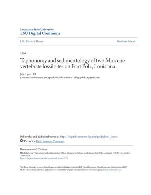 Taphonomy and Sedimentology of Two Miocene Vertebrate Fossil Sites On