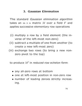 3. Gaussian Elimination