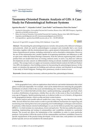 Taxonomy-Oriented Domain Analysis of GIS: a Case Study for Paleontological Software Systems