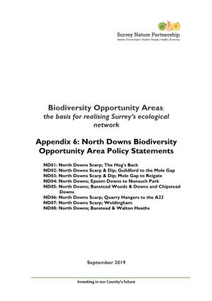 North Downs Biodiversity Opportunity Area Policy Statements