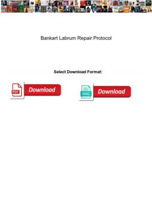 Bankart Labrum Repair Protocol