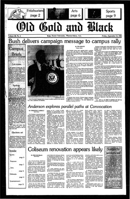 ~Bush Delivers Campaign Message to Campus Rally Coliseum