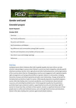 Gender and Land
