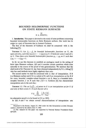 Bounded Holomorphic Functions on Finite Riemann Surfaces