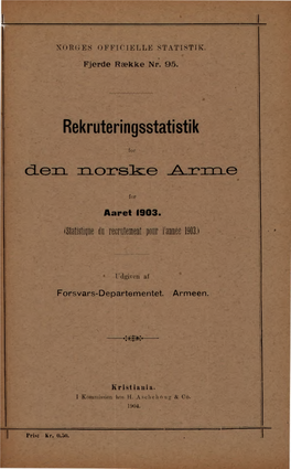 Rekruteringsstatistikk for Den Norske Arme for Aaret 1903