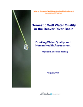 Domestic Well Water Quality in the Beaver River Basin