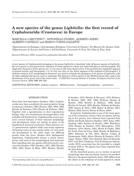 The First Record of Cephalocarida (Crustacea)