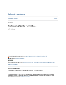 The Problem of Similar Fact Evidence