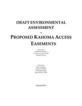 Proposed Kahoma Access Easements