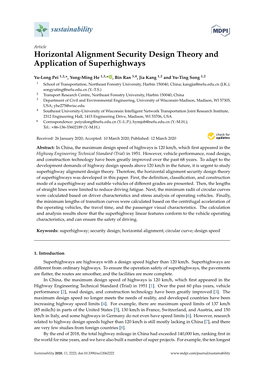 Horizontal Alignment Security Design Theory and Application of Superhighways
