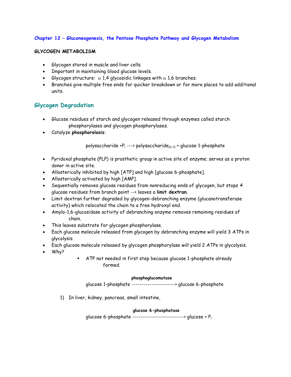 Glycogen Degradation