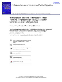 Radicalization Patterns and Modes of Attack Planning and Preparation Among Lone-Actor Terrorists: an Exploratory Analysis