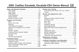 2006 Cadillac Escalade Owner Manual