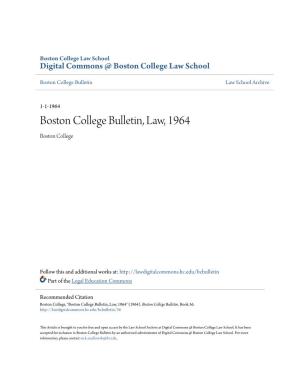 Boston College Bulletin, Law, 1964 Boston College