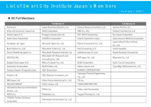 List of Smart City Institute Japan's Members （ As of July 1