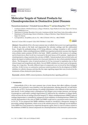 Molecular Targets of Natural Products for Chondroprotection in Destructive Joint Diseases