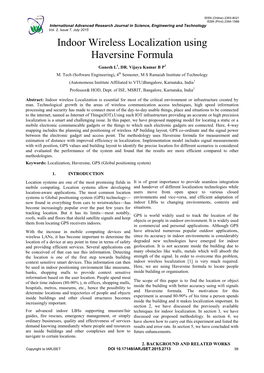 Indoor Wireless Localization Using Haversine Formula