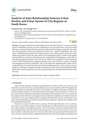 Analysis of Inter-Relationships Between Urban Decline and Urban Sprawl in City-Regions of South Korea