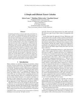 A Simple and Efficient Tensor Calculus