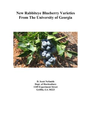 New Rabbiteye Blueberry Varieties from the University of Georgia