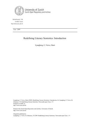 'Redefining Literary Semiotics: Introduction'