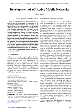 Development of Xg Active Mobile Networks