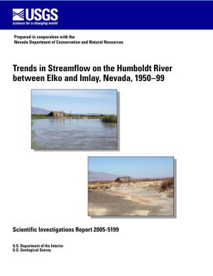 Trends in Streamflow on the Humboldt River Between Elko and Imlay, Nevada, 1950–99