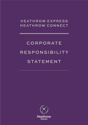 Corporate Responsibility Statement Heathrow Connect